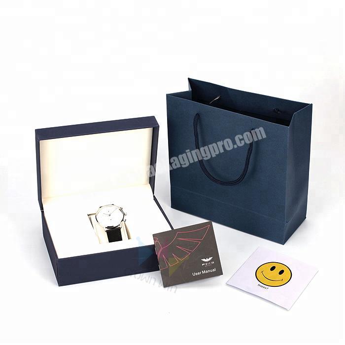 Custom Luxury Square Shape Watch Magnetic Gift Box For White Insert And Pillow