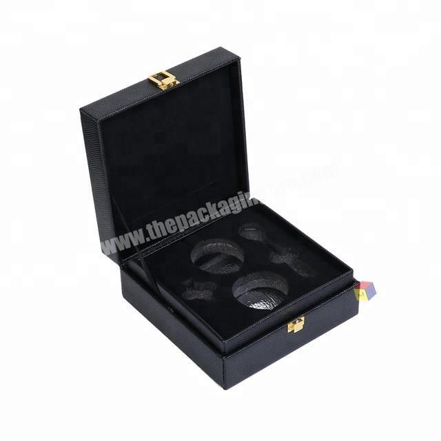 custom luxury stamped leather packaging caviar gift box