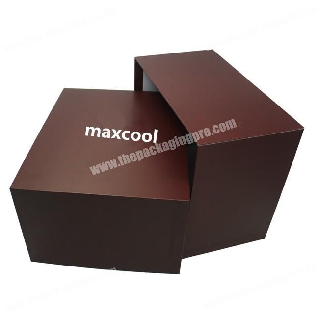 Custom luxury texture paper printed foil logo gift box with lid