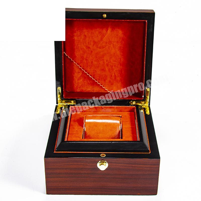 Custom luxury  wooden packaging watch box with pillow