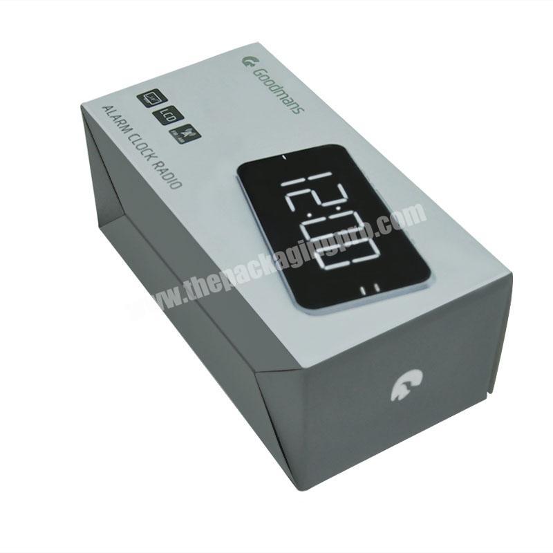 Custom Made Color Paper Box Large Alarm Clock Radio Packaging Drawer Box for logo printing