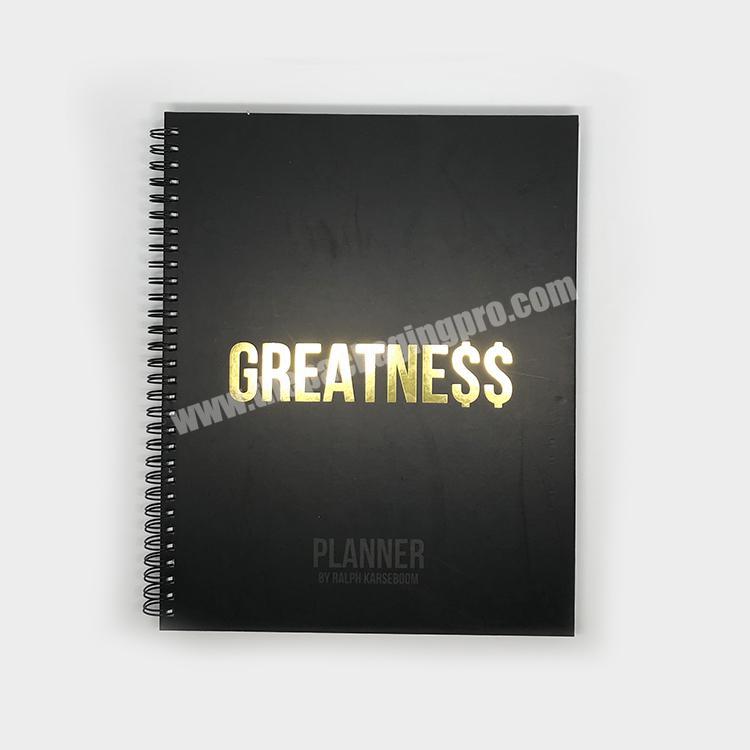Custom Made Executive Oem Spiral Advertising Writing Gold Foil Elastic Band Notebook With Dividers Gift