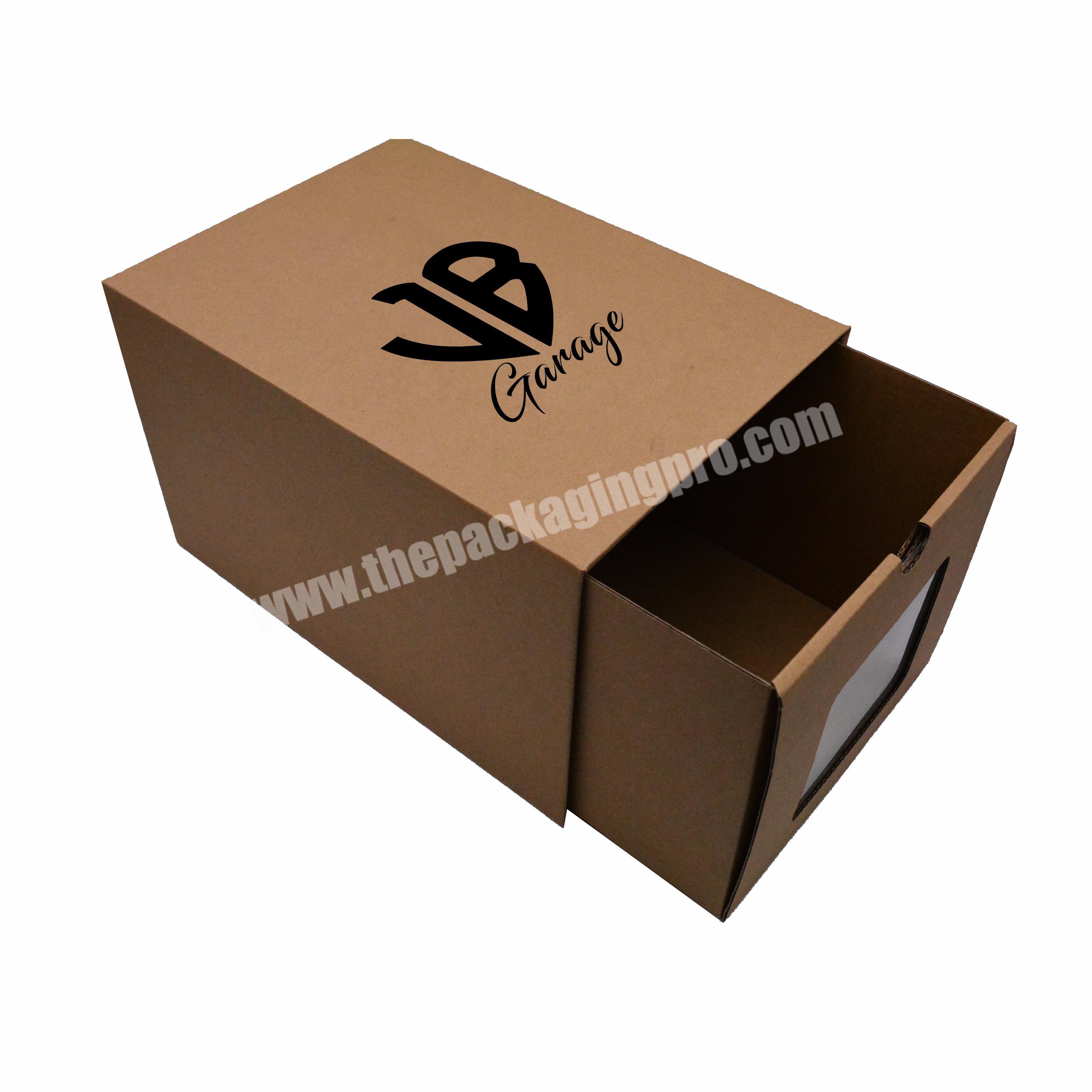 Custom Made Folding Cookie Kraft Drawer Slide Open Tea Packaging Box with Logo Printing For Biscuits Chocolate Lipstick Soap