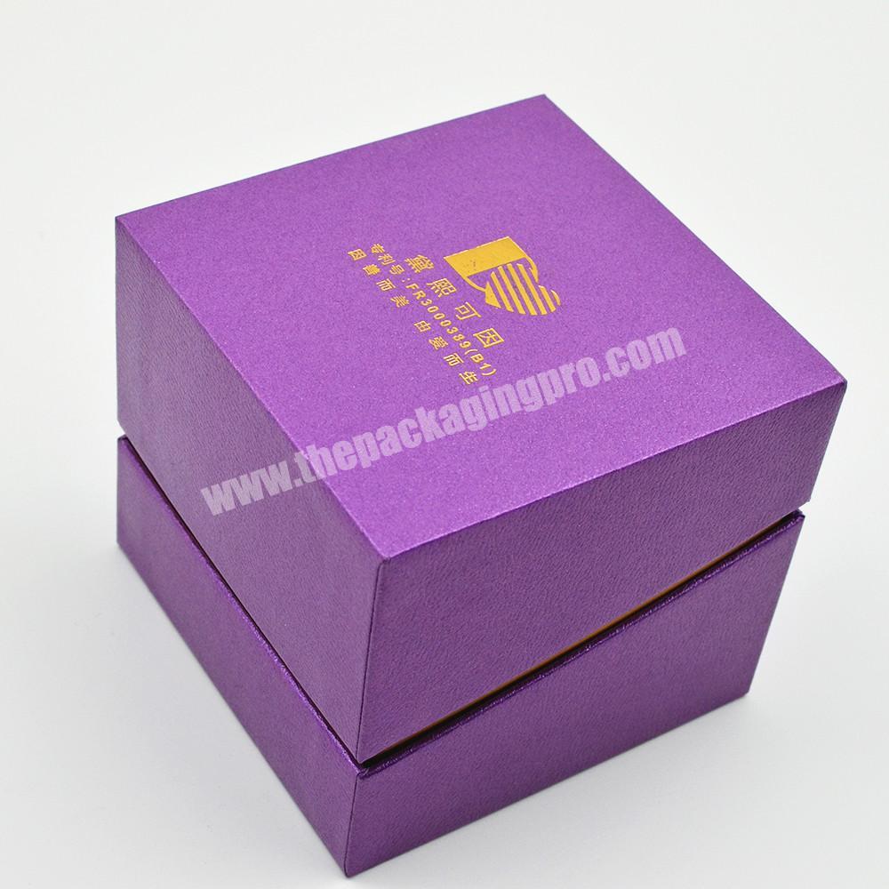 Custom made Luxury purple color skincare box for day cream and night cream with bevel connection