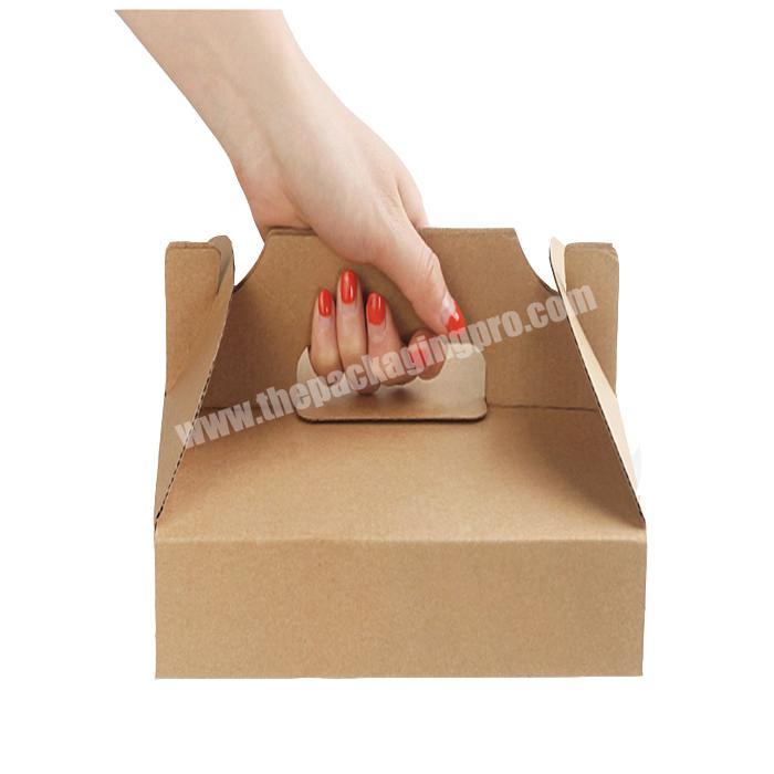 Custom Made Printed Corrugated Cardboard Carrying Pizza Box With Handles
