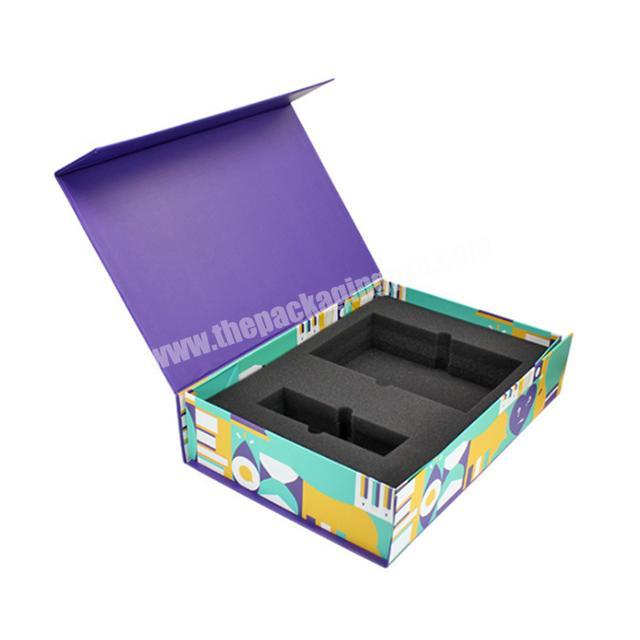 Custom magnet closure cardboard box foam insert skincare packaging