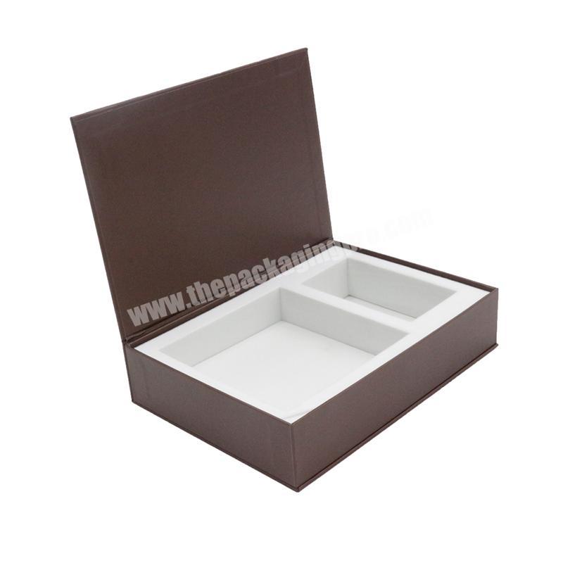 Custom magnetic book shape box packaging with EVA inserts