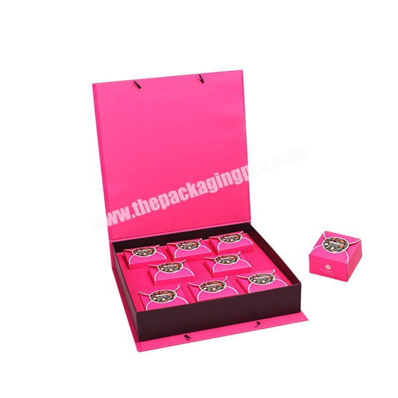 Custom Magnetic Cardboard Chocolate Moon Cake Packaging Gift Box with Handles