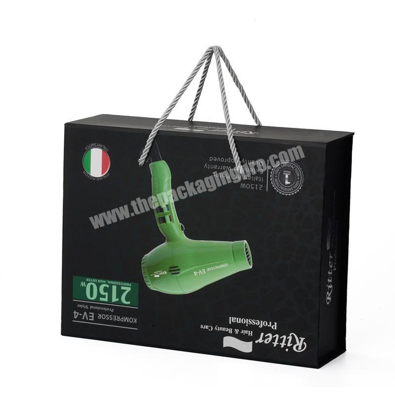 Custom Magnetic Cardboard Hair Drier Gift Paper Box  Hair Dryer Packaging Box with Handle