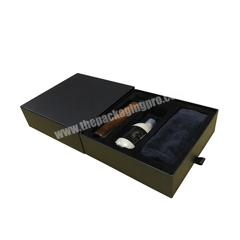 Custom Magnetic Closure Matt Lamination Folding Paper Gift Box With Glossy Black Coating Logo