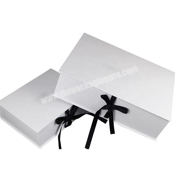 Custom Magnetic Closure Matt Lamination Folding Paper Gift Box With Glossy Black  Coating Logo