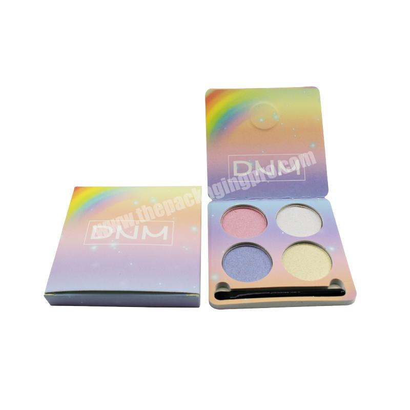 Custom magnetic colorful design tuck end empty makeup palette eyeshadow pallet paper box