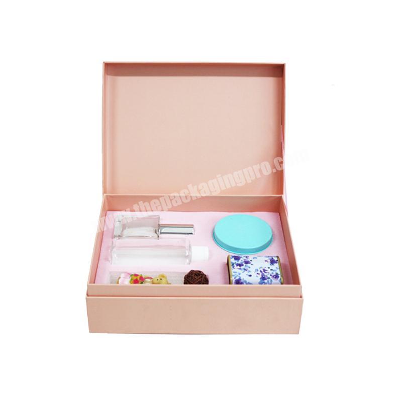 Custom Magnetic Folded Luxury Pink Cosmetic Beauty  Gift Box Packaging For Skin Care