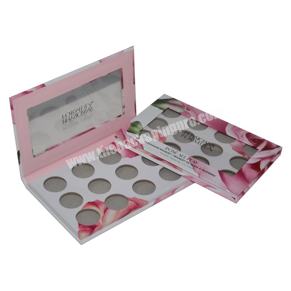 Custom Magnetic Paper cardboard empty glitter eyeshadow palette private label packaging folding box