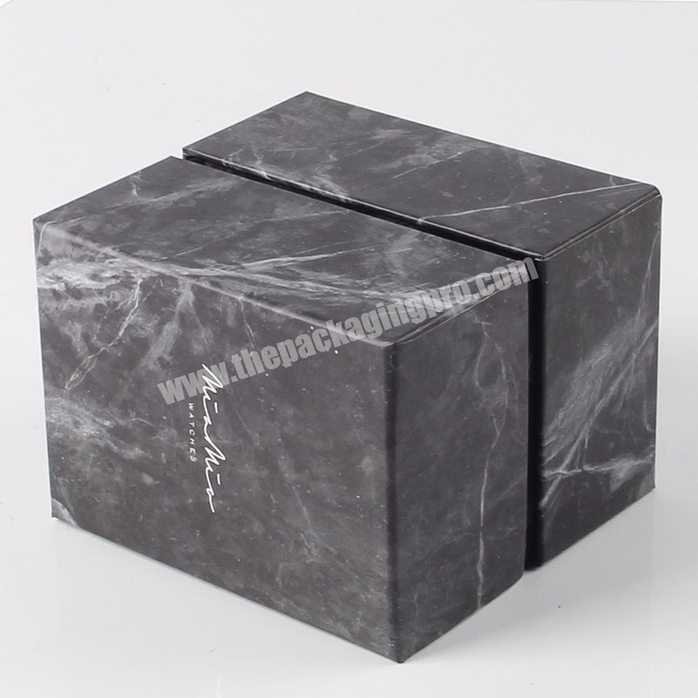 Custom marble textured printing cardboard paper watch box