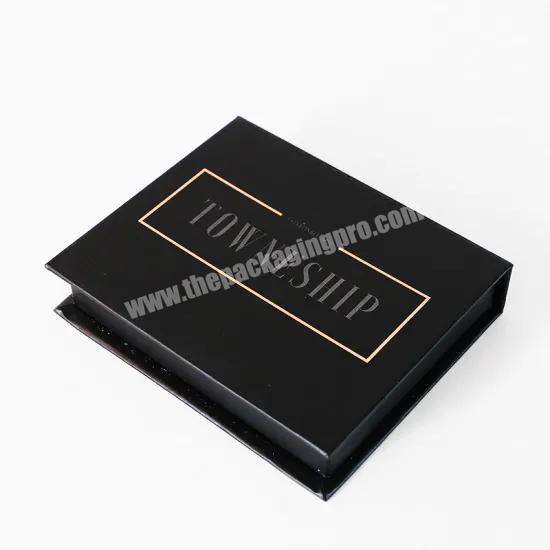 Custom Matt Black Book Shaped Packaging Paper Box With Gold Hot Foil