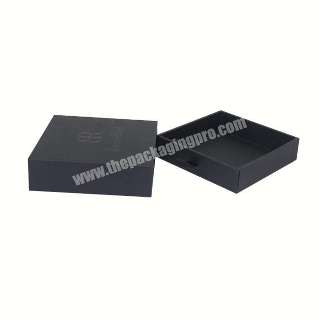 Custom Matt Black Decorative Cardboard Drawer Packaging Gift Box With Puller, Paper Box Packaging With Logo