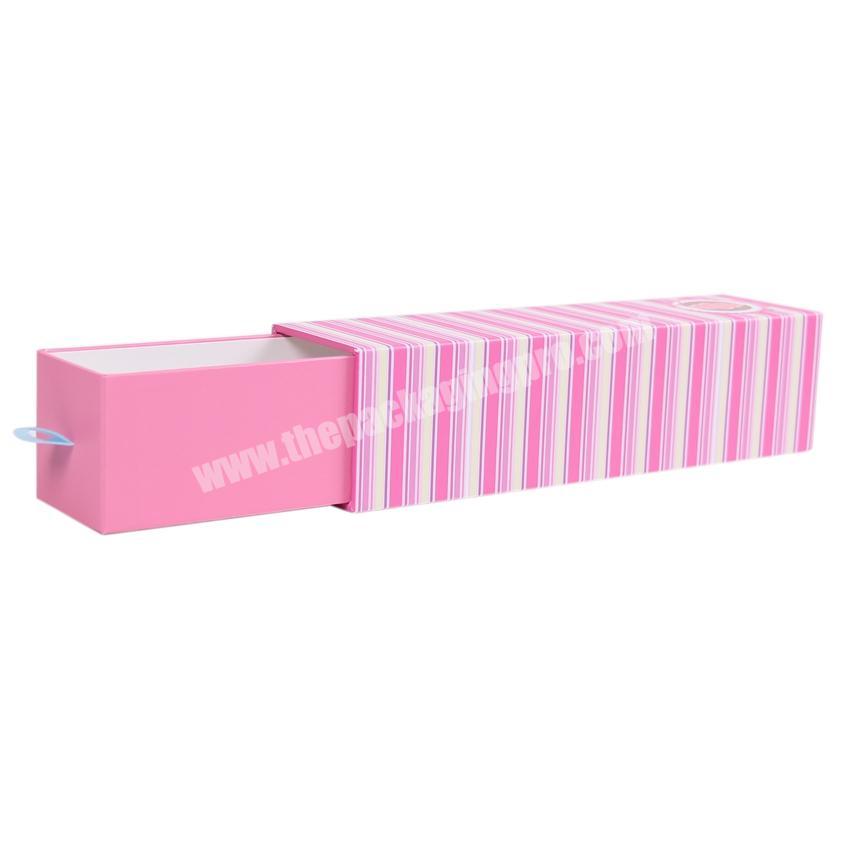 Custom mini drawer cardboard slide open box with sliding lid