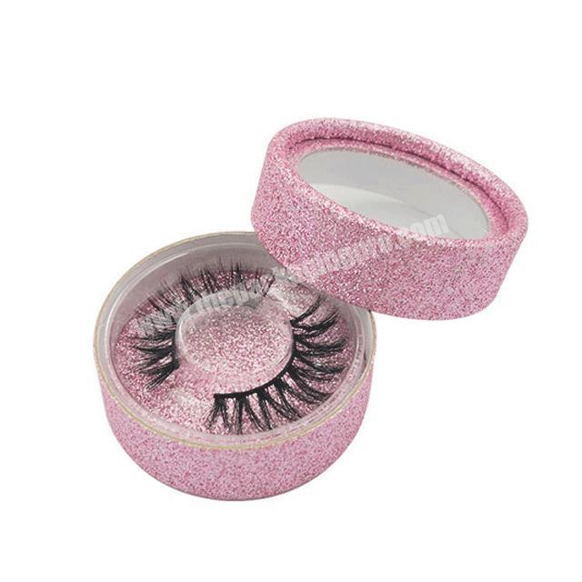 Custom Multi 25mm Round Glitter Eyelash Packaging Box With Clear Window