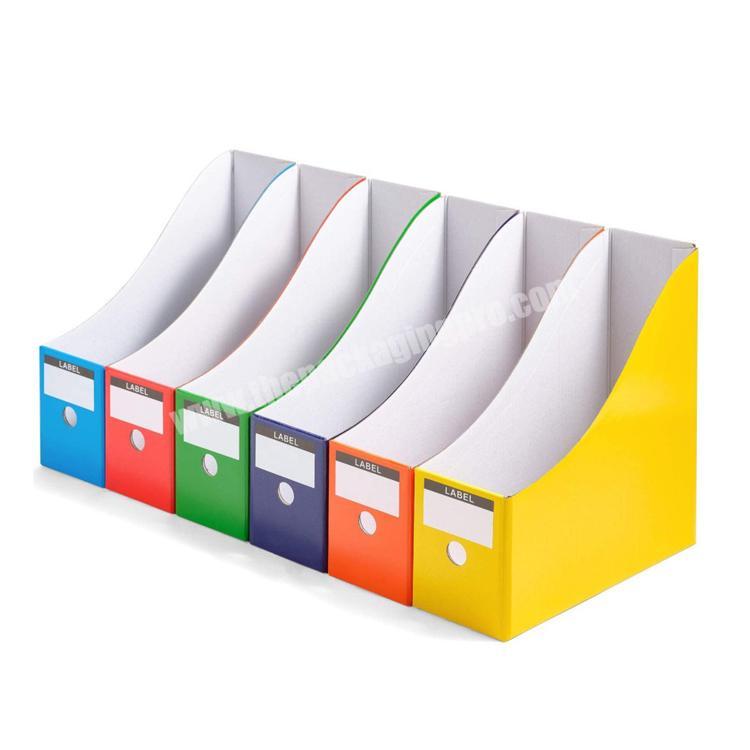 Custom Multi-Color display box corrugated boxes Magazine File Holder Folder Holder Magazine Organizer Book Bins