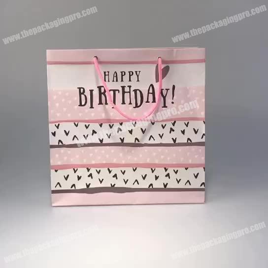 Custom Multi Colors Printing Fashion Luxury Pink Gift Paper Bag