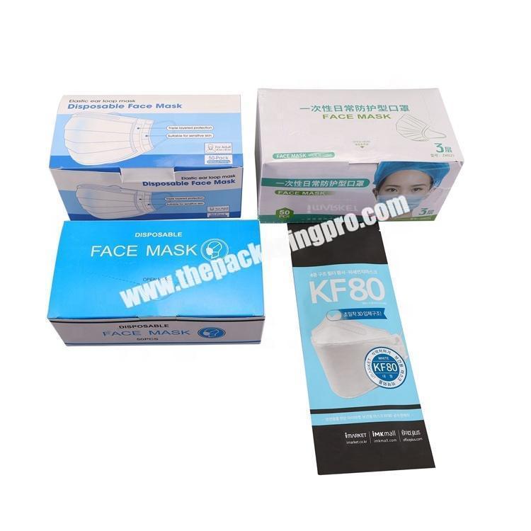 Custom N95 Respirator Packaging Box for Face Mask , paper Box for Surgical Mask