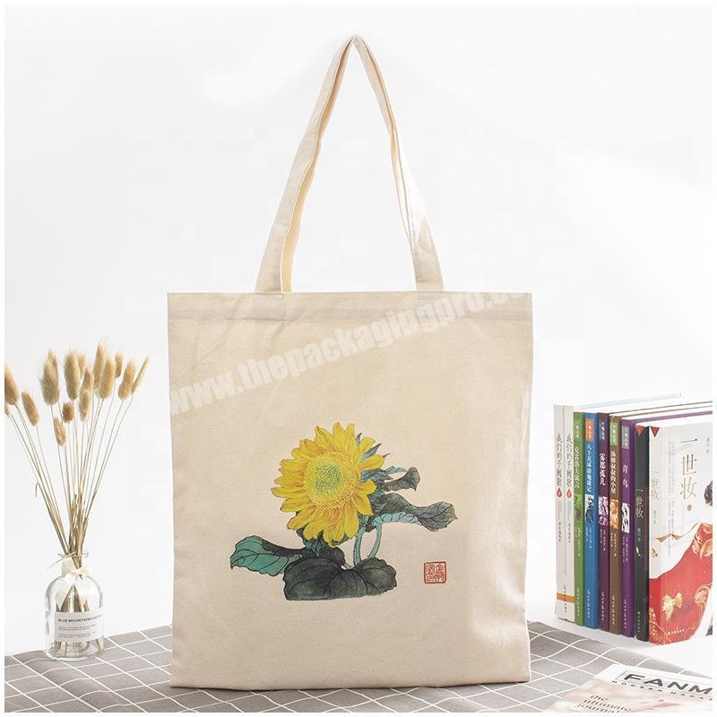 Custom natural color eco cotton canvas tote bag with logo