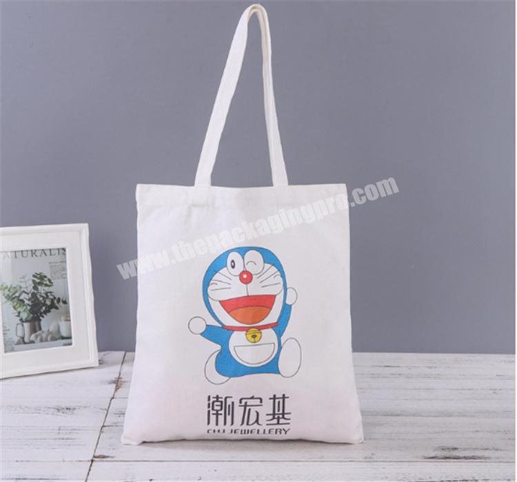 Custom natural cotton canvas animal prints 12oz tote bag for student