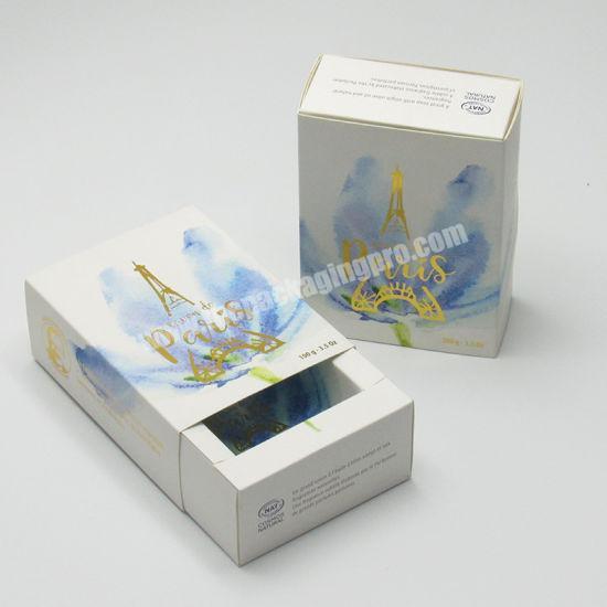 Custom New Design Full Color Drawer Slide Paper Printing Packaging Soap Box