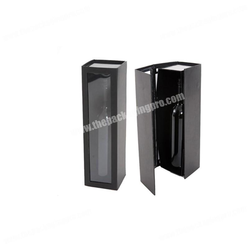 Custom new product black transparent handmade paper box China suppliers wine bottle packaging box
