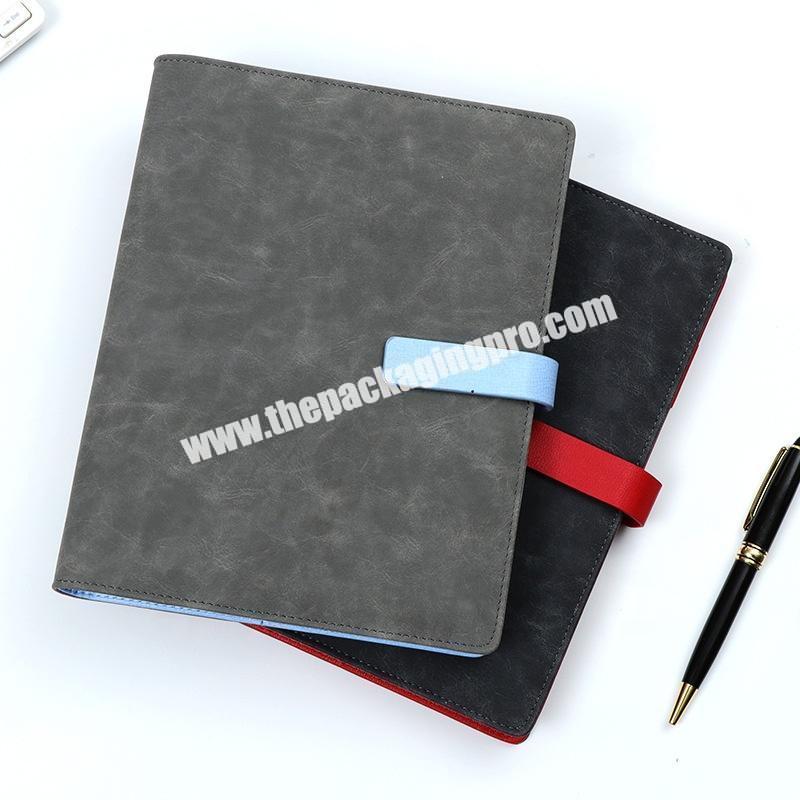 Custom Office Colorful Writing Stationery Organizer Notebooks 6 Ring Binder Pu Leather Notebook Agenda With Magnetic Buckle