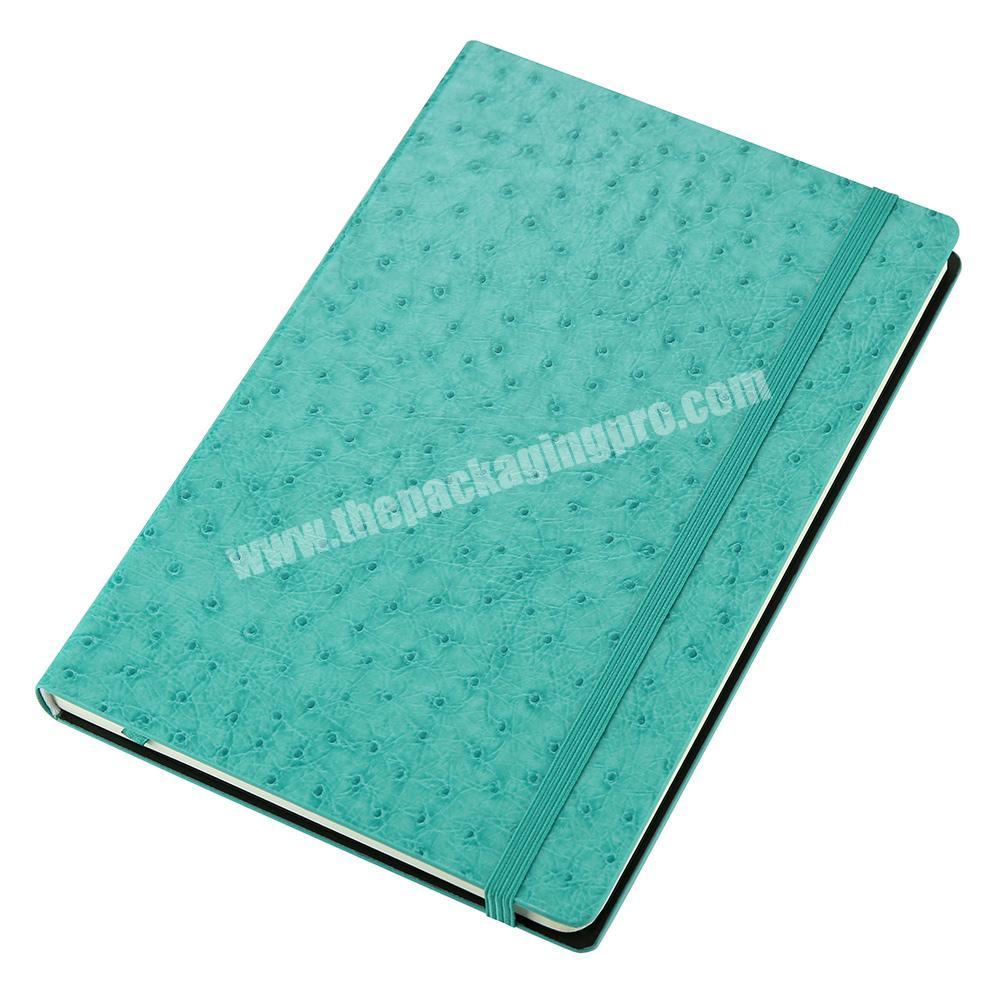 Custom Office Hardcover A5 Ostrich Pu Leather Office Undated Diary Paper Notebook