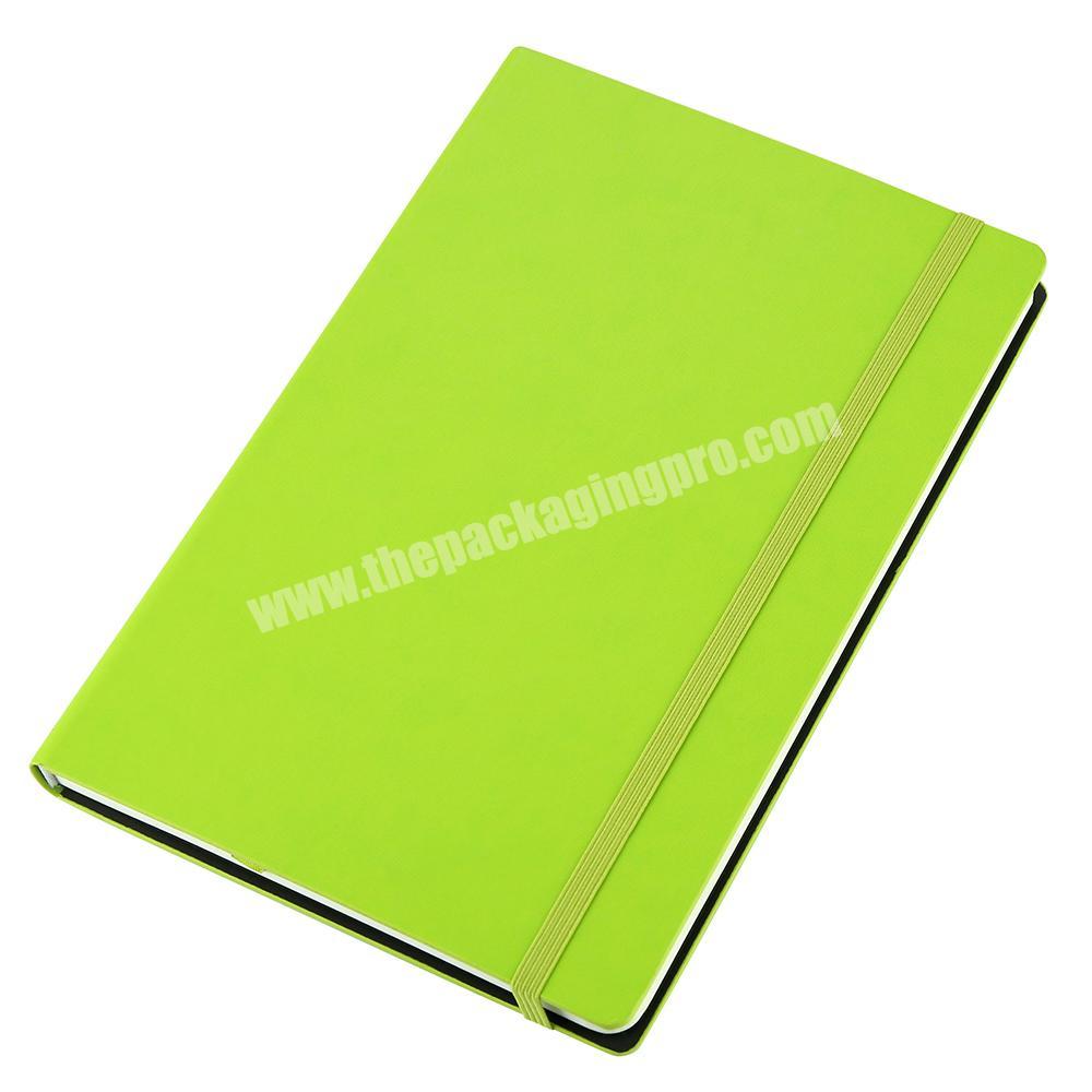 Custom Office Hardcover A5 Smooth Pu Leather Neon Note Book Undated Diary Paper Notebook