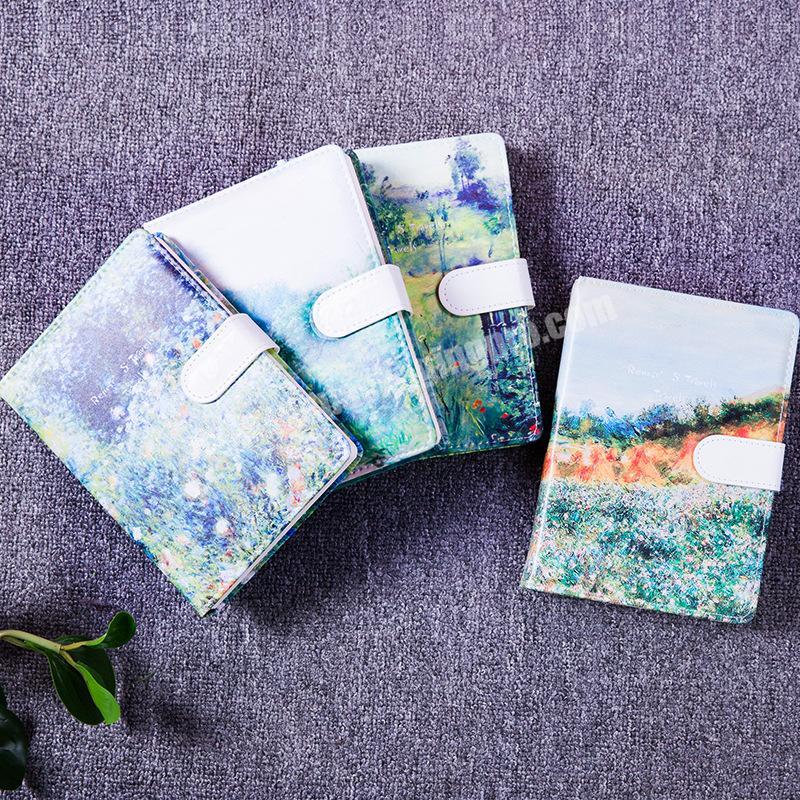 Custom oil painting printed leather diary Notebooks Vintage PU Leather for Girls use