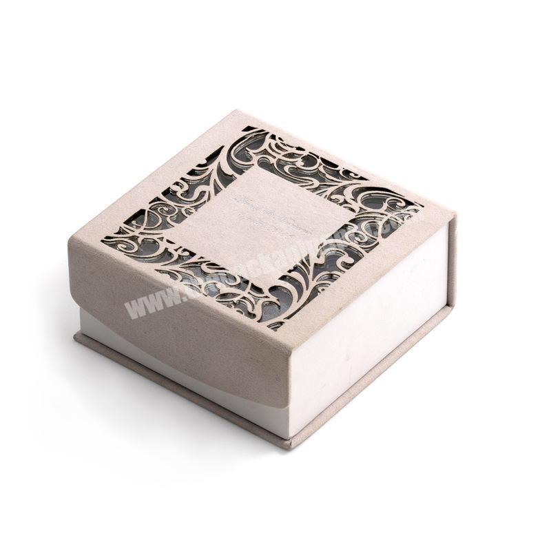 Custom open carving pvc window gift packaging box with magnetic