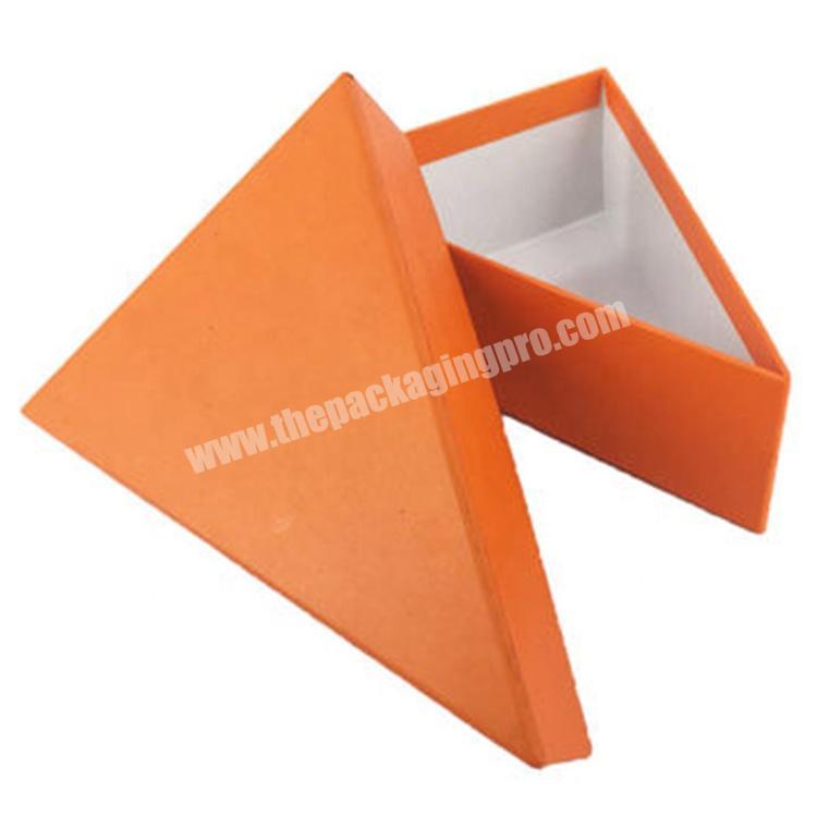 custom orange triangle gift packaging boxes