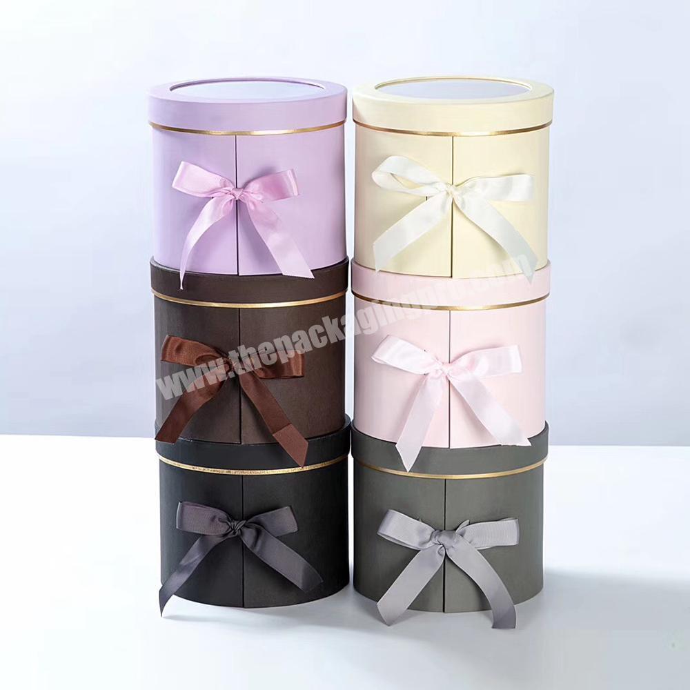 Custom Own Brand Cupcake Bouquet Box Cajas De Corazon Para Flores Premium Quality Round Shape Flower Box