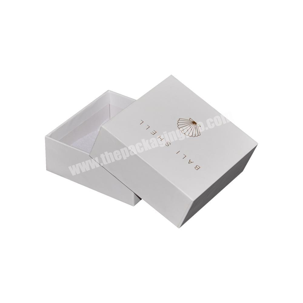 Custom Own Design Lid And Baes Gift Packing Box Rigid Bracelet White Paper Cardboard Gift Small Box Packaging
