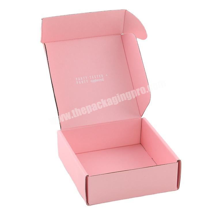 Custom packaging carton with logo printing pink corrugated letter box printing folding beauty gift box