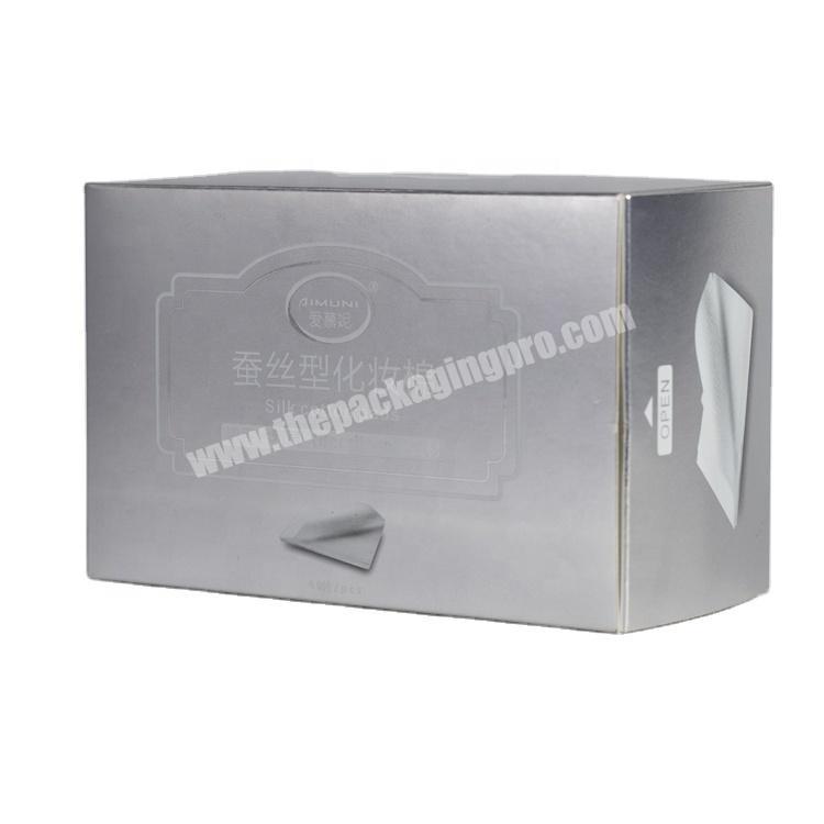 custom packaging for remove makeup cotton paper packing box