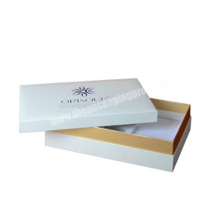 custom packaging white gift box clear lid with dividers gift box