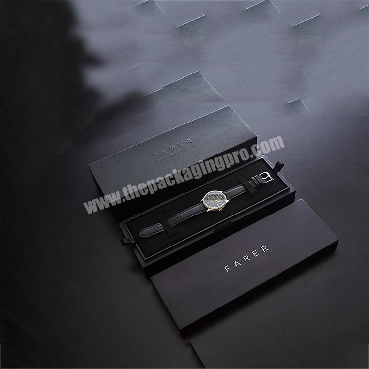 custom paper black watch packaging box luxury