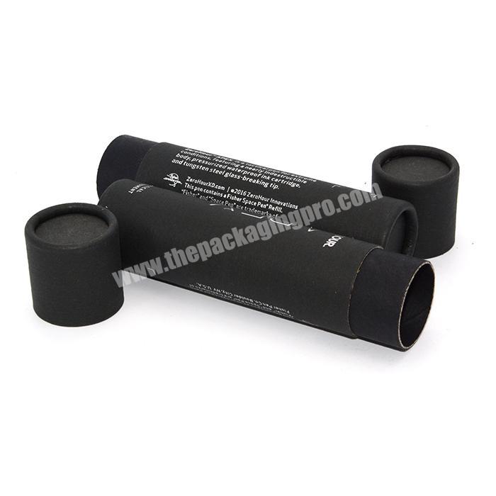 custom paper can tube hard round box cardboard black round paper packaging can