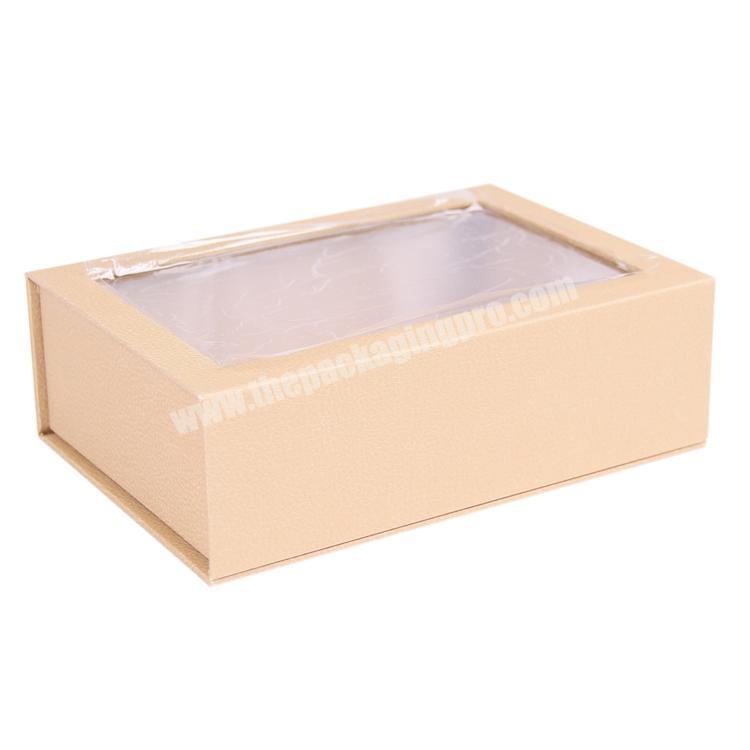 Custom paper cardboard gift boxes clear lid with window
