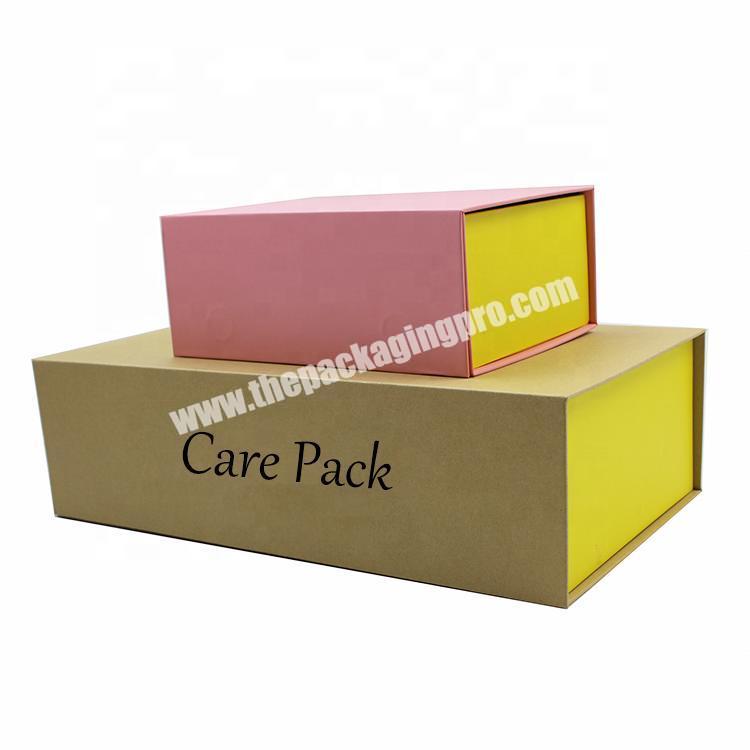 Custom Paper Gift Box Yellow Foldable Packaging Box For Clothes Shoes