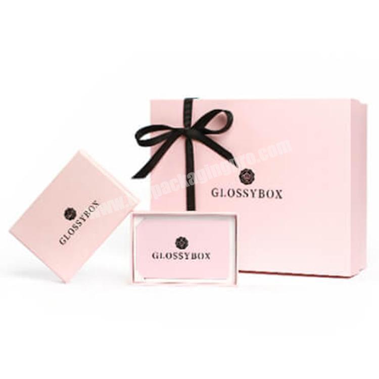 custom paper gift packaging pink box