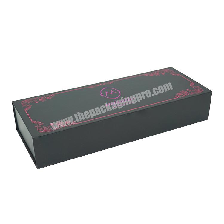 custom paper magnetic closure cardboard gift box hair extension packaging