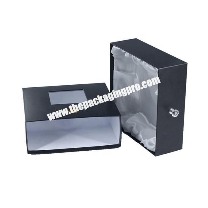 Custom paper packaging hair extension box drawer gift box with satin insert