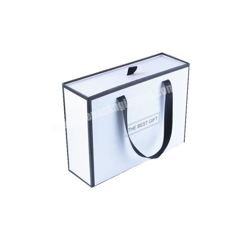 Custom paper rigid handle drawer sliding gift box christmas gift box