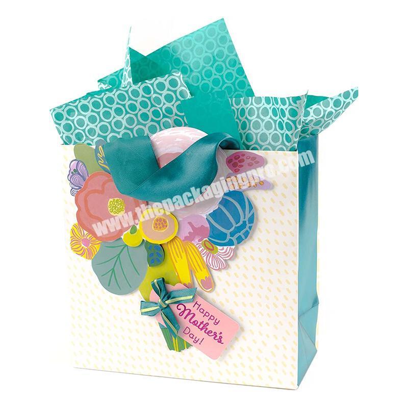 custom paper shopping tote gloss paper bag with custom logo